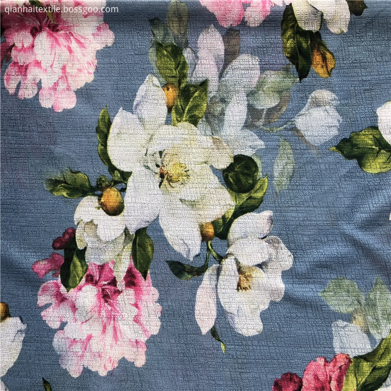 New floral printed twist mesh fabric