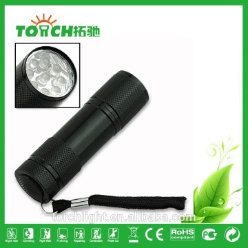 9 leds flash light Black Hiking Camping Mini 9-LED Super bright Torch Lamp Flashlight linterna for AAA battery