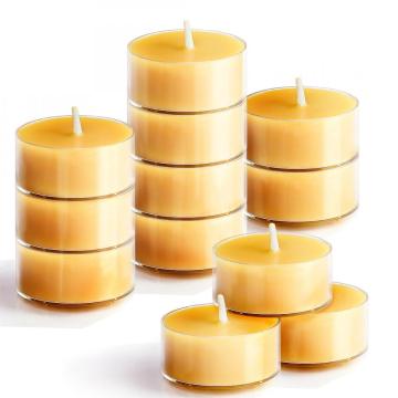 Velas de té de cera de abejas 100% amarillas