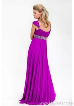 Chiffon Straight Neckline Prom Dress 