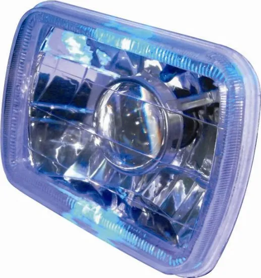 7 Inch Square Diamond Crystal Angel Eyes Head Lamp JY127A