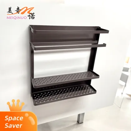 Assembled double layer storage rack (brown spray paint)