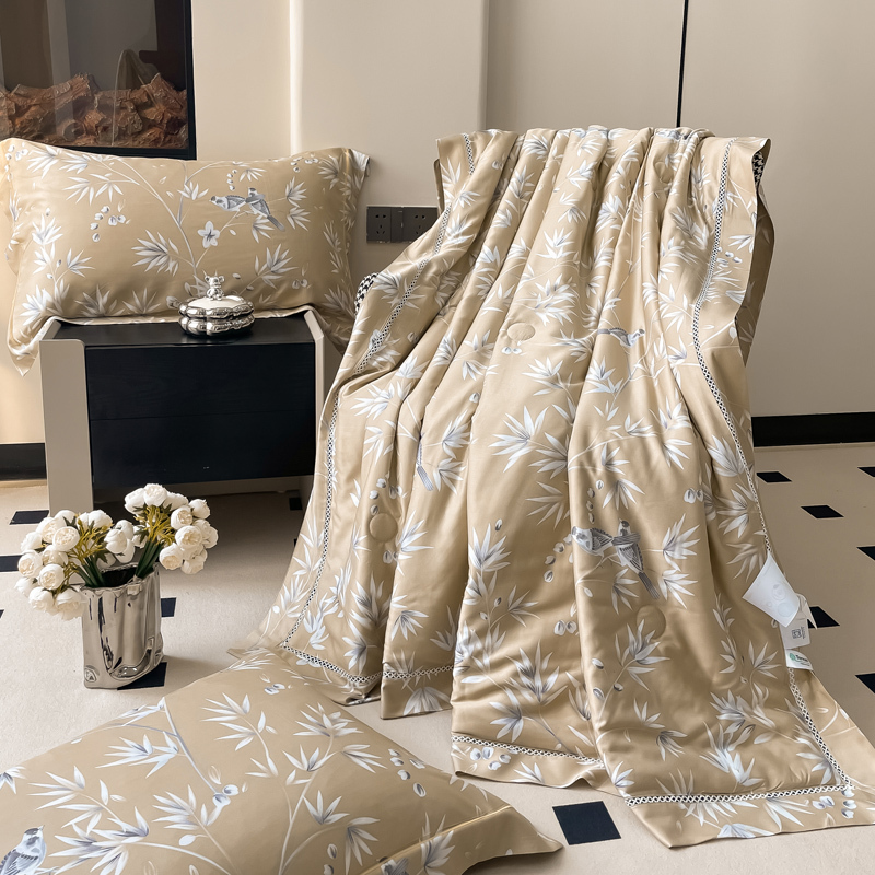 100% Modal Plant Pattern Bedding Set with Comforter and Duvet Cover