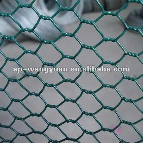 Green PVC coated Hexagonal Chicken Wire Mesh(factory)