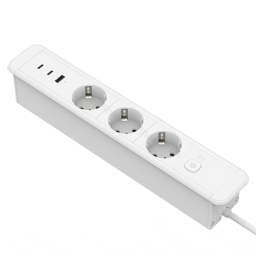 High Quality Desktop Charging Station with 3 Outlets and 3 USB Ports 65W Recessed Power Strip Type C Fast Charge Desk Power Outlet
