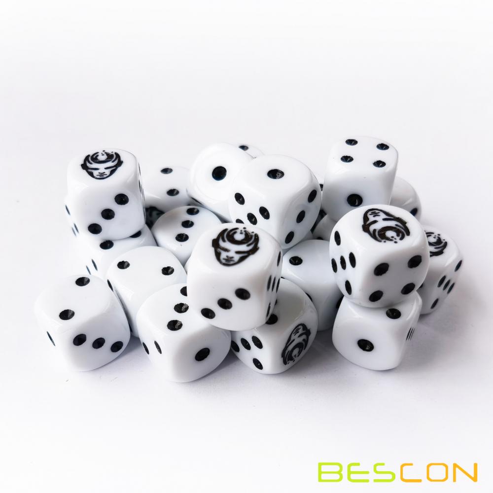 Promotional Custom à 6 côtés de jeu en plastique de jeu de dice dés parti de fête