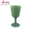 Green wine glasses zipper pattern water glass cup