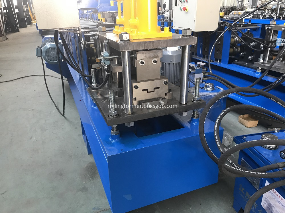Omega roll forming line