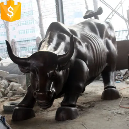 big size casting bronze wall street bull for bull market decoration
