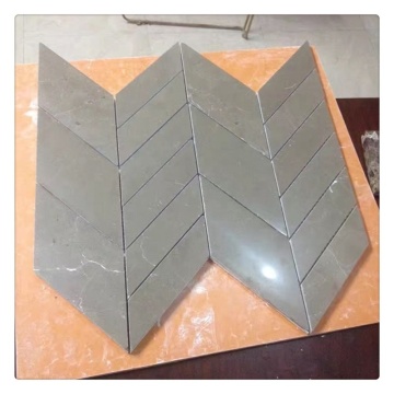 Grey Marble Mosaic Fishbone Polished Finish