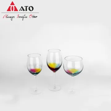 Spray colorful wine glass set