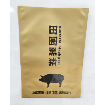 Pochette plate à trois joints latéraux pour porc noir frais