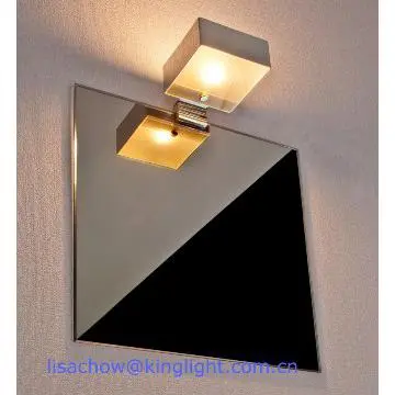 Halogen bathroom lights over mirror