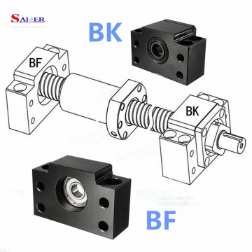 High Quality C5 Ball Screw with BK10, BF10, BK12, BF12 Fixed Ends Support Unit and Angular Contact Bearings