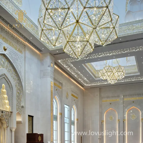 Golden hall chandelier hanging ball shape chandelier hotel hall conference hall chandelier