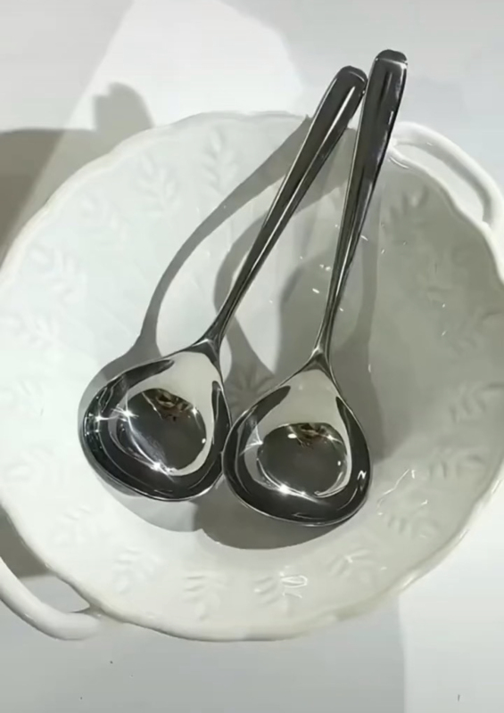 Small stainless steel soup spoon