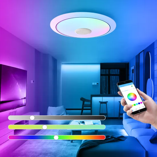 Smart LED Ceiling Lights with Bluetooth Speaker, App Control, and Dimmable RGB Colors - Available in 12W, 24W, and 36W