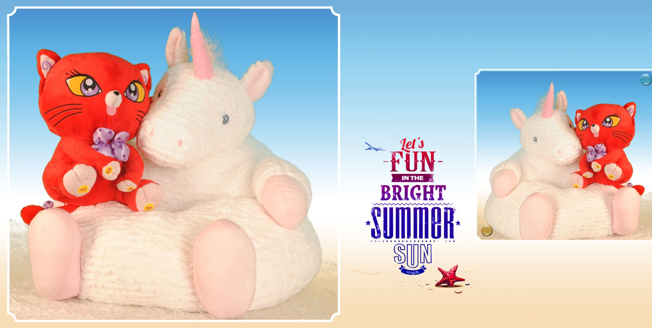 Furry Unicorn Cushion with Unique Style