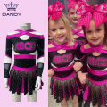 Customized pink all star cheerleader outfit sexy girl youth cheer uniforms with rhinestones