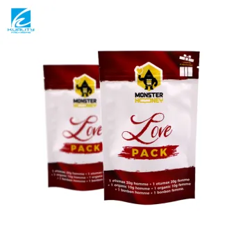 Customized Laminated Plastic Stand Up Honey Bee Sachet Packaging Bag