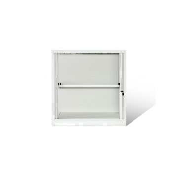 Gabinete con puerta de persiana blanca de media altura