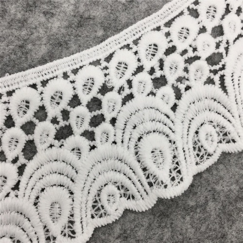 White milk fiber fabric collar Lace Embroidery