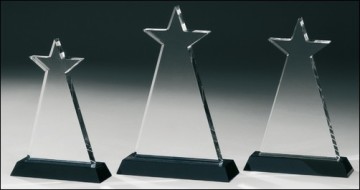 Unique Star Shape Clear K9 Crystal Star Award Trophy