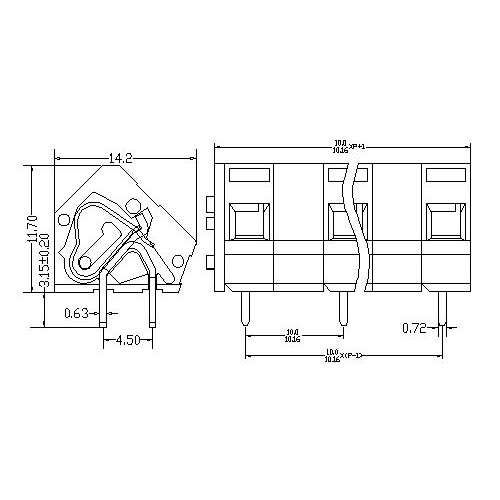 AT111-10.0／10.16XXX-EF PCB Spring Terminal Block Pitch10.0／10.16 