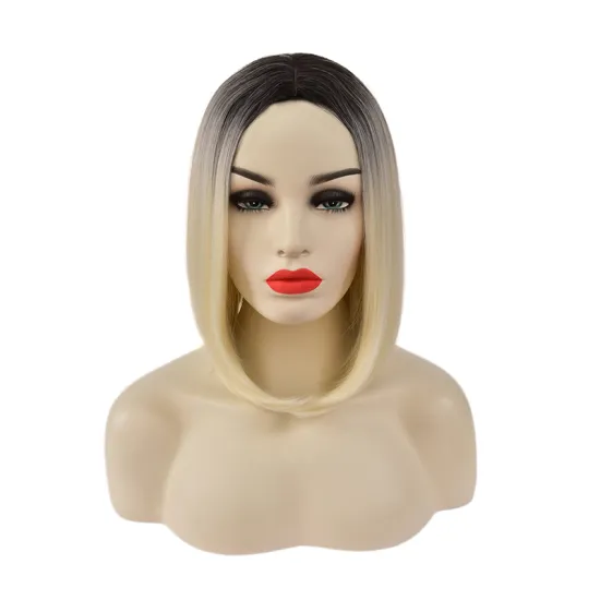Synthetic Lace Front Hair Wig Blonde Long Straight Razer French Style  Technique Wave Color Small Weight Material Silky Brown