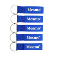 Rubber Label Wristlet Strap Keychain Webbing Keychain