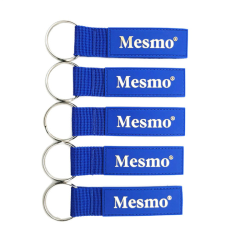 Jet Tag Keychains Rubber Label Wristlet Strap Keychain Webbing Keychain Supplier