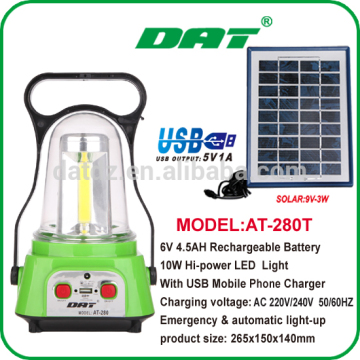 AT-280T new design solar emergency led lighting with mobile charger
