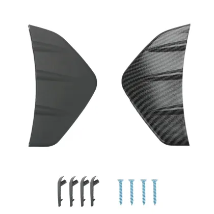 Carbon Fiber Bumper Lip Diffuser Tail Spoiler for Black Car Shark Fins Splitter Rear Trunk