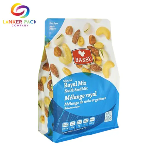 Laminated Aluminum Flat Bottom Pouch For Nuts Packaging