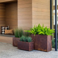 Weathered Corten Steel Tree Planters Globe For Streetscape