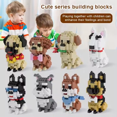Pet Building Blocks Dog Series plastic toy