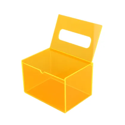Modern Simple Semi-Transparent Orange Acrylic Tissue Box