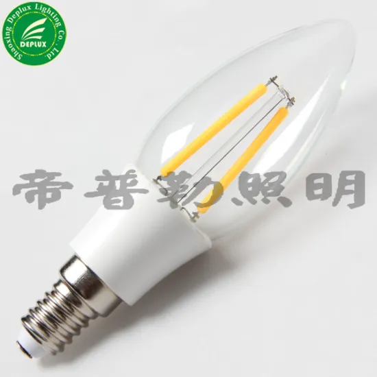 Decoration home light dimmable 4W e14 led led candle filament lamp