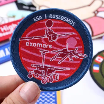 Custom Round Pink Embroidered Logo Patches and Badges