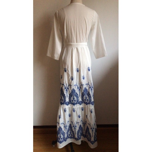 V Neck Loose Cotton Voile Blouse for Women