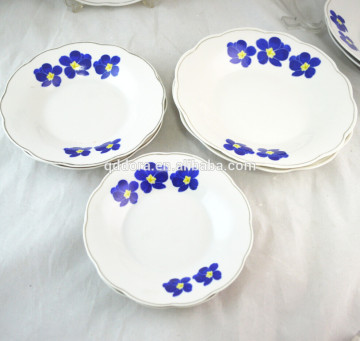Embossed white porcelain charger plate