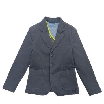 Cotton-Stretch Boy's Blazer in Navy