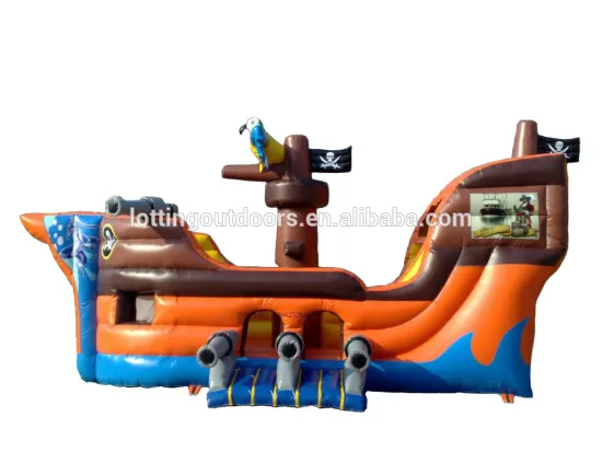 Commercial Bouncy Slide, cheap Inflatable Piracy Boat for kids