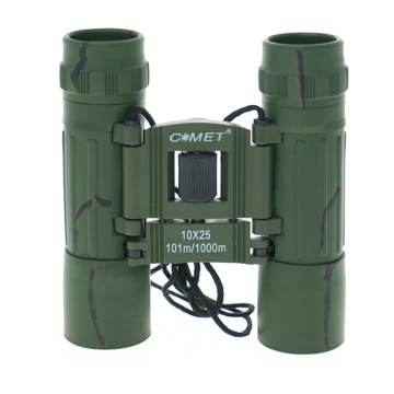 Comet 10x25 Zoom Mini Folding Pocket Binoculars for Adults and Children - Portable Telescope for Outdoor Use