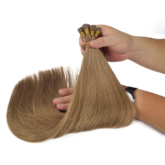 7 years lasting raw hair double drawn 15a iced blonde afri-euro aligned cuticle virgin remy human hand tied weft hair extension