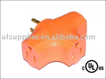 S20630 UL 3 Outlet Orange Wall Tap