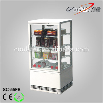 55L soft drink storage 360 degree display cabinet