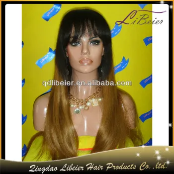 180% Density human hair ombre wig, brazilian wholesale wig