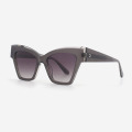 Cat Eye Full-rim Acetate Female Sunglasses 23A8137