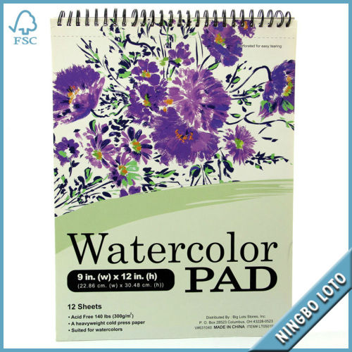 12 Sheets Watercolor Scool Office Cooling Paper Pad, High Quality 12